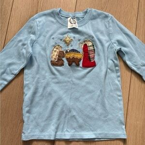 Long sleeve appliqué nativity shirt